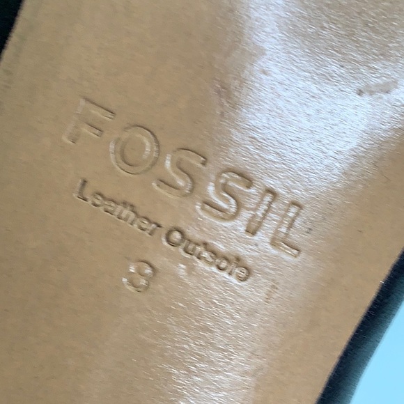 Fossil Allison Leather Peep toe wood heels platform size 8 EUC - Picture 11 of 16